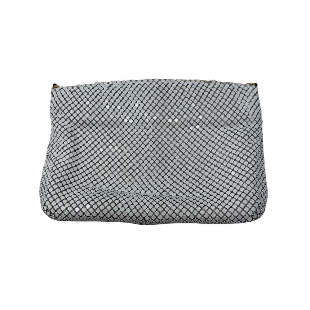Vintage Metal Mesh Clutch/Shoulder Bag/Crossbody Purse in White - Picture 3 of 13
